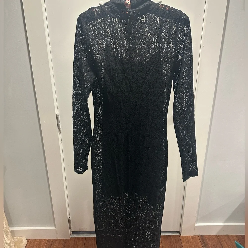Women's Long-Sleeve Lace Maxi Dress | Abercrombie I SZ XS